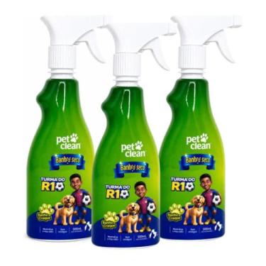 Imagem de Kit 3 Banho A Seco Cães E Gatos Turma Do R10 Pet Clean 500ml - Pet Loo