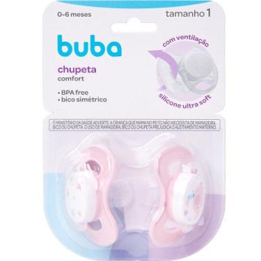 Imagem de Kit Chupetas Buba Comfort Tam 1 Elefante Rosa - Buba