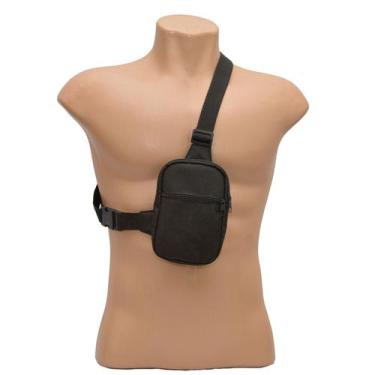 Imagem de Kit Duas Bolsas Chest bag preto liso sem marca