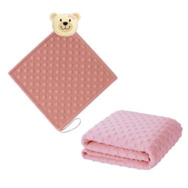 Imagem de Manta Cobertor Alto Relevo + Naninha com Pelucia para Bebê - Xukinha S
