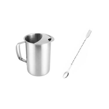 Imagem de Jarra Suco Agua 1,8L e Colher Bailarina Inox Bartender Bar - casa cha