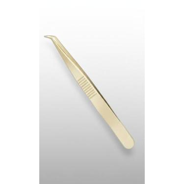 Imagem de Pinça De Precisão Para Cílios Dourada 11cm - Congratulations Store
