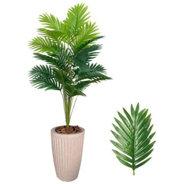 Imagem de Planta Artificial Palmeira com Vaso Polietileno Cone Romano - Bege - P