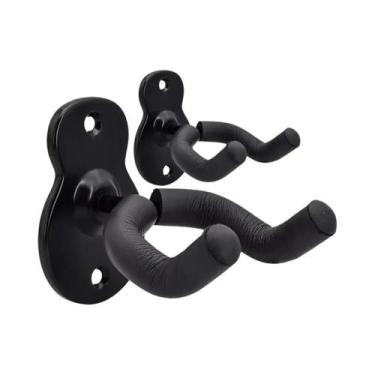 Imagem de Suporte De Parede Para Guitarra Em Metal Preto Para Guitarras Acústica