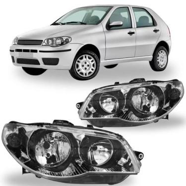 Imagem de Par farol palio g3 2010 2011 a 2015 cromado canhao preto - BBS / AI
