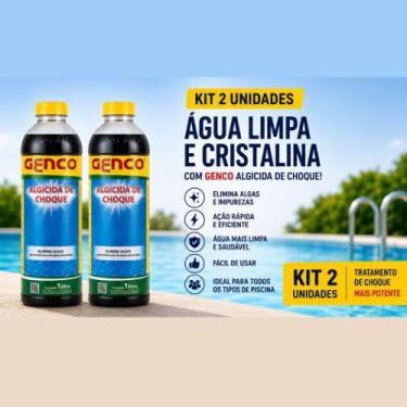 Imagem de Kit 2 Algicida Choque 1L Genco