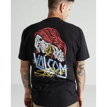 Imagem de Camiseta Volcom Dropped Skull - Preta Tamanho:M, M