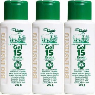 Imagem de Kit com 3 Gel Massageador 15 Ervas Com Sebo de Carneiro 200g - Bio Ins