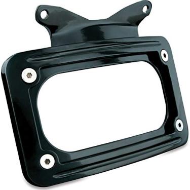 Imagem de Kuryakyn Acessório de motocicleta 3147: Suporte curvo para placa de licença para motocicletas Harley-Davidson 2010-19, preto brilhante