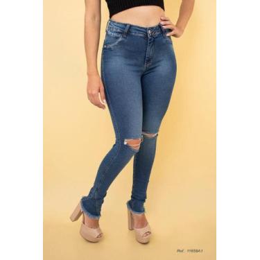 Imagem de Calça Jeans Feminina Cintura Alta Skinny Com Lycra - Colbie Denim