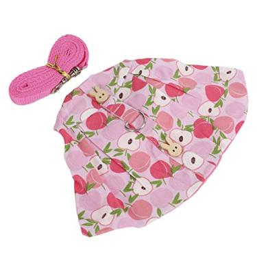 Imagem de linxiaojix Coleira de peitoral para coelhos, corda respirável de tração peitoral para animais de estimação para porquinhos-da-índia para ouriços (número P)