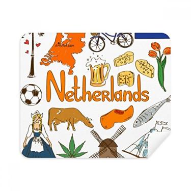 Imagem de Pano de limpeza da bandeira nacional de animais da Netherlands Landscap 2 peças de tecido de camurça