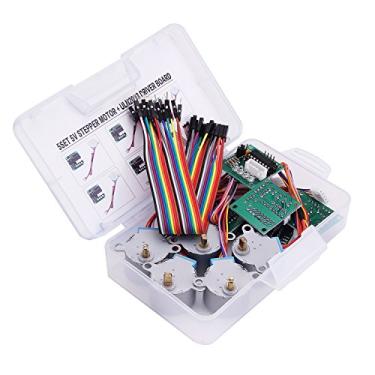 Imagem de LAFVIN 5 conjuntos 28BYJ-48 ULN2003 5V Motor de passo + placa de direção ULN2003 para Arduino
