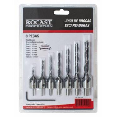 Imagem de Jogo de Brocas Escareadoras (7 peças 1 chave) - Rocast