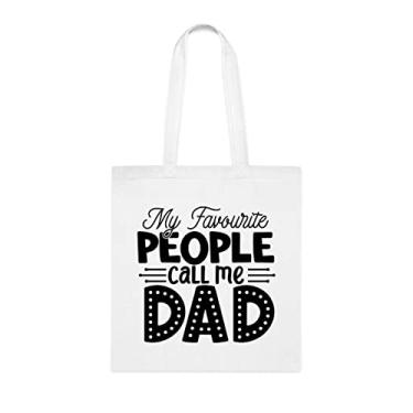 Imagem de Sacola My Favorite People Call Me Dad, para pai, bolsa de ombro papai, bolsas reutilizáveis para papai, presente para papai, presente para papai da filha favorita, filho e filhos, Branco