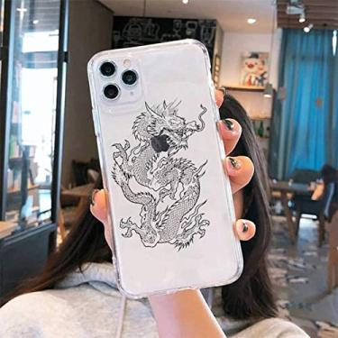 Imagem de Cool dragon capa de telefone transparente macio para iphone 5 5s 5c se 6 6s 7 8 11 12 plus mini x xs xr pro max, a8, para iphone xr