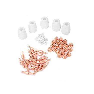 Imagem de Qiang Han 40 peças de corte de plasma cortador de tocha consumíveis anéis de cerâmica padrão bicos kit de eletrodo conjunto para tocha PT-31 LG-40