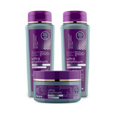 Imagem de Shampoo + Condicionador + Máscara Ultra Platinum Matizadora Fattore Re