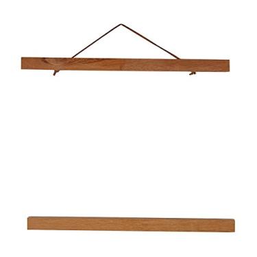 Imagem de Cabide de pôster ZPSHYD, moldura magnética moderna para fotos Faça você mesmo Cabide de pôster personalizado Quadro de pôster com rolagem Impressões de arte Cabide de madeira de teca (30 cm)