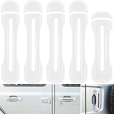Imagem de Manopla de porta + capa de maçaneta para Jeep Wrangler JL JLU Sports Sahara Freedom Rubicon Unlimited Gladiator JT 2 portas e 4 portas (branco 5 peças)