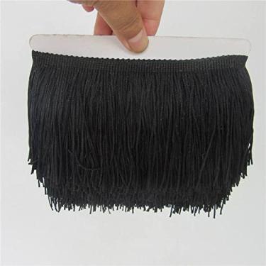 Imagem de 5 jardas/lote 10 cm de largura franja guarnição de renda borla aparamento de franja para diy vestido latino acessórios de roupas de palco fita de renda, verde