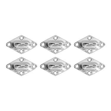 Imagem de Vbestlife 6 peças placa de olho forte capacidade de rolamento aço inoxidável placa de olho de diamante gancho de montagem na parede para iates cadeiras de rede (5 mm)