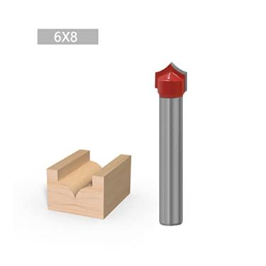 Imagem de Tingpai Roteador Bits Ponto de nhu Corte Bo a Red Haste de 6mm Lâmina de 8mm pa Fer menta de Fresa e T balho de Madei