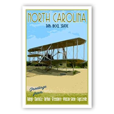 Imagem de Pôster de viagem Carolina do Norte, conjunto de 20 cartões postais idênticos. Cartões postais de viagem estilo vintage do estado NC. Feito nos EUA.