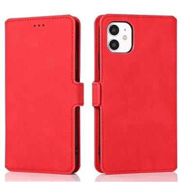 Imagem de Capa de carteira de couro para iPhone 14 13 12 Mini 11 Pro XS MAX X XR 8 7 6s 6 Plus 5 5s SE 2020 2022 Suporte para cartão com slot para telefone, vermelho, para iPhone 7Plus 8Plus