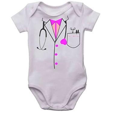 Imagem de Body infantil bebê medica roupinha de bebê bori neném menina Cor:Branco;Tamanho:G