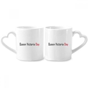 Imagem de Conjunto de canecas de porcelana para casais, rainha do Canadá Voctoria Day Blessing