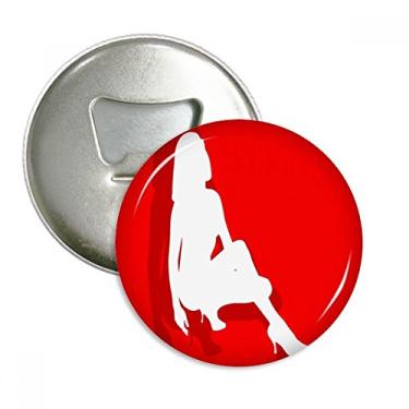 Imagem de Sapato de salto alto feminino abridor de garrafa ímã de geladeira emblema multifuncional crachá