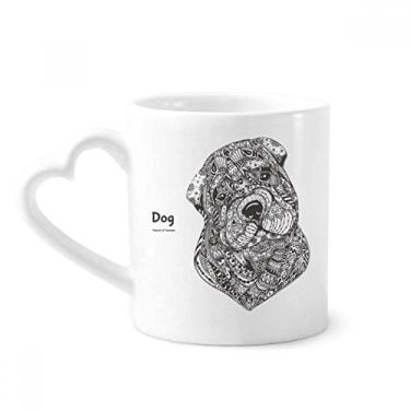 Imagem de Caneca Paint Puppy Friend Company de café cerâmica copo de coração de vidro