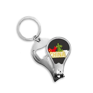 Imagem de China Map Bamboo Yellow China Town Cortador de unhas abridor chaveiro tesoura