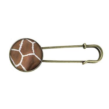 Imagem de Joias com clipe de broche de metal retrô de penas de girafa