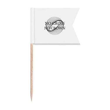 Imagem de Difficult Success Crown Line Bandeiras de palito de dente para marcação de rotulagem para bolo de festa, comida e queijos