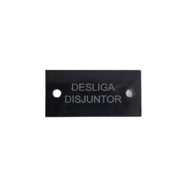 Imagem de Placa Identificação 4x2 Acrílico “Desliga Disjuntor” P/ Rele - RTE Acrilicos
