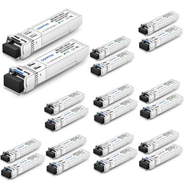 Imagem de QSFPTEK 10G SFP+Bidi Transceptor, 10GBASE-Bidi SFP+1270Nm / 1330Nm 20Km Dom Transceiver Module Mini Gbic Para Cisco SFP-10G-Bx20U-I SFP-10G-Bx20D-I Meraki Ubiquiti D-Link Netgear - 10 Pares
