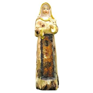 Imagem de Imagem Santa Rita Resina Madeira Envelhecida 15cm - Arte Relicário