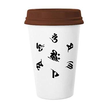 Imagem de Caneca de cerâmica com estampa de personagem sânscrito da cultura religião