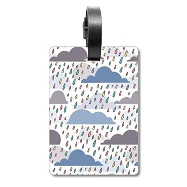 Imagem de Cloud Rain Weather Drip Pattern Bagagem Etiqueta Cartão de Bagagem Scutcheon Etiqueta