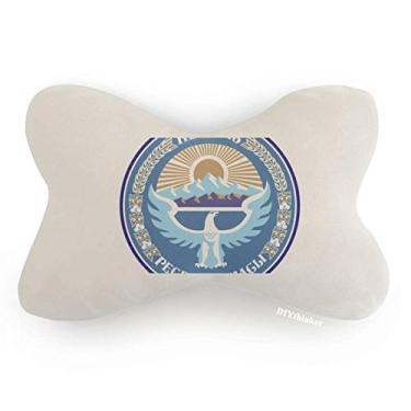 Imagem de DIYthinker Emblema nacional da Ásia do Quirguistão, decoração de carro, almofada para apoio de cabeça