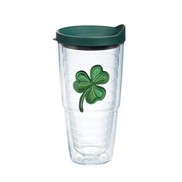 Imagem de Tervis O copo térmico Shamrock feito nos EUA com parede dupla mantém as bebidas frias e quentes, 680 g, transparente