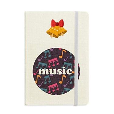 Imagem de Caderno de notas musicais coloridas, caderno preto, mas jingling Bell