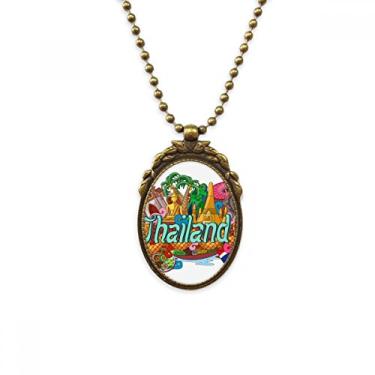 Imagem de DIYthinker O Grande Elefante Tailândia Graffiti Colar Vintage Pingente Pingente Pingente Pingente de Conta