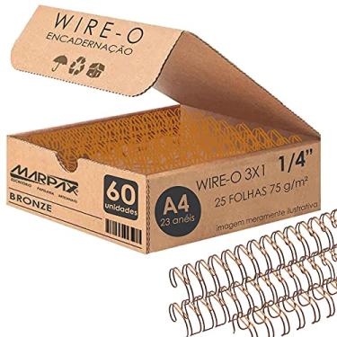 Imagem de Wire-o para Encadernação 3x1 A4 Bronze 1/4 para 25 fls 60un