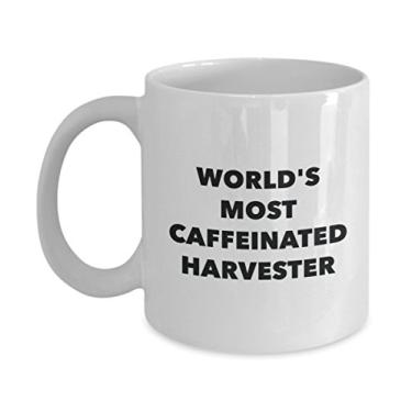 Imagem de Caneca World's Most Caffeinated Harvester – Chá divertido de cacau quente – Ideia de de Natal