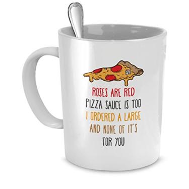 Imagem de Copo de rosa vermelha - Caneca de dia dos namorados para o amor (branca)