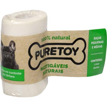 Imagem de Osso Puretoy Mastigáveis Naturais para Cães Porte Pequeno e Médio Sabor Natural - 1 Unidade