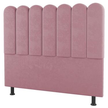 Imagem de Cabeceira Cama Box Casal Lana 140cm Suede Rosê - Desk Design